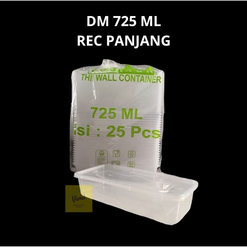 Jual Thinwall Kotak Sate Dm 725 Ml Kotak Persegi Panjang Kotak