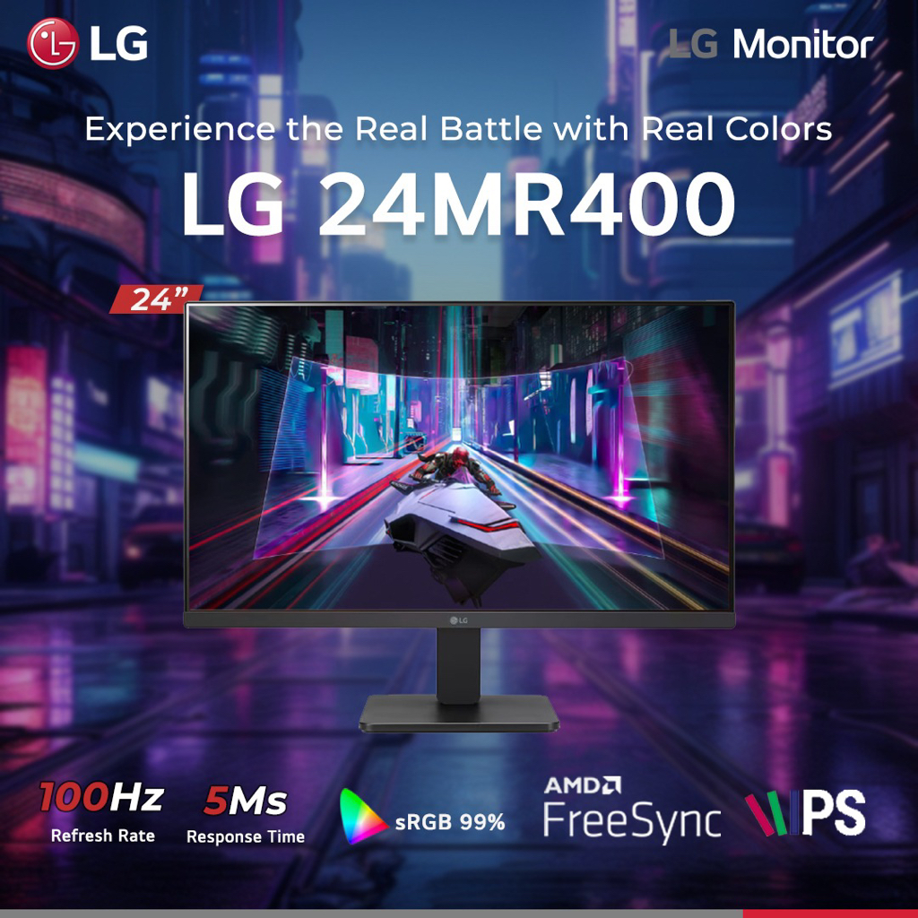 Jual LG 24MR400-B 24” 100Hz FHD IPS HDMI 3 Side-Borderless AMD FreeSync ...