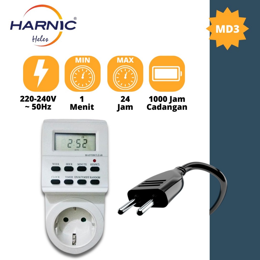 Jual Timer Listrik - Timer Digital - Stop kontak Timer 24 Jam - Heles ...