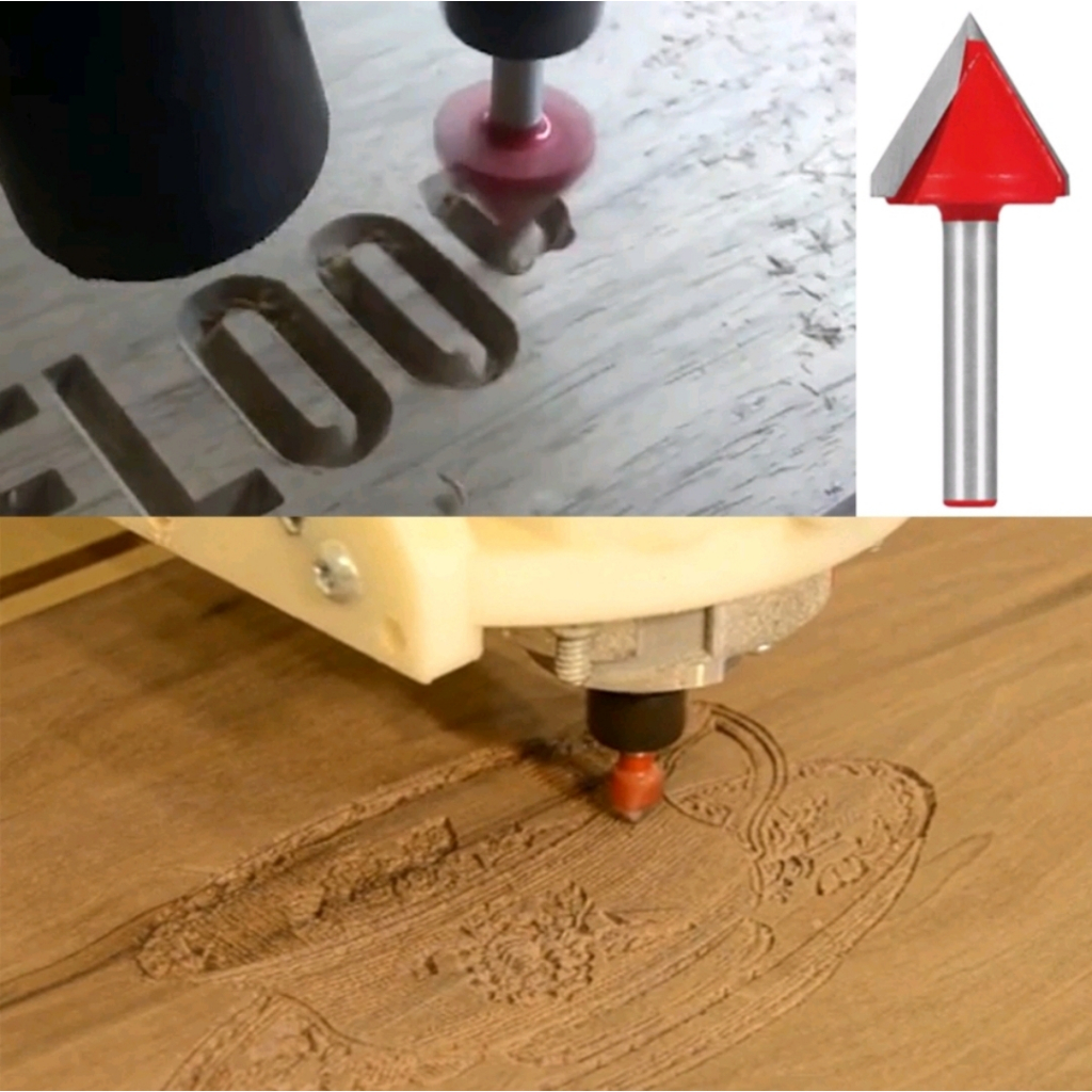 Jual Mata Router CNC Engraving V Groove 60,90,120,150 Derajat Shank 6mm ...
