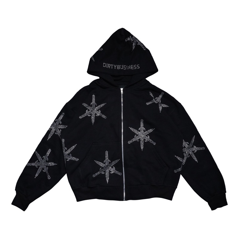 WDS (SEA) RHINESTONE HOODIE BLACK CS-240（DIRTYBUSINESS HESPERA  