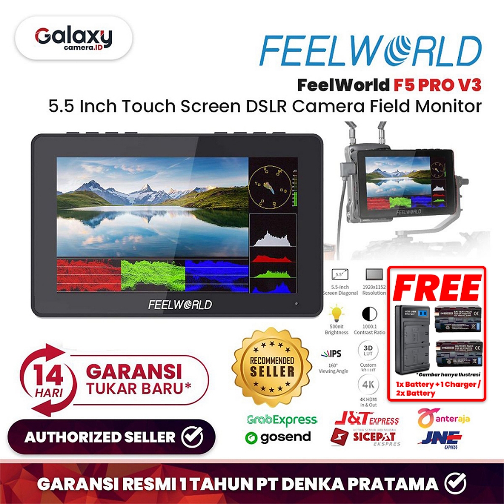 4k Monitor FeelWorld F5 PRO V2 Inch Touch Screen 3D LUT 4K