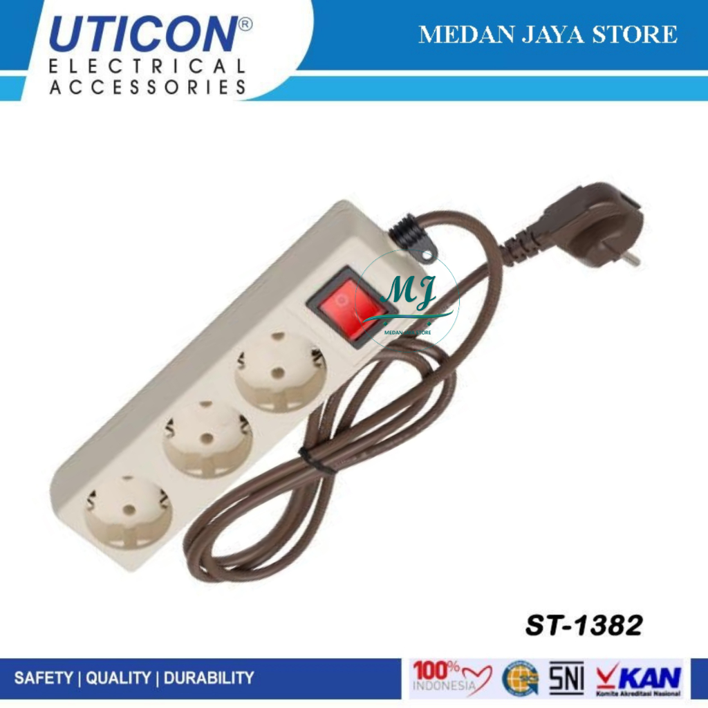 Jual Stop Kontak Uticon Colokan Listrik 3 Lubang Saklar On Off Kabel ...