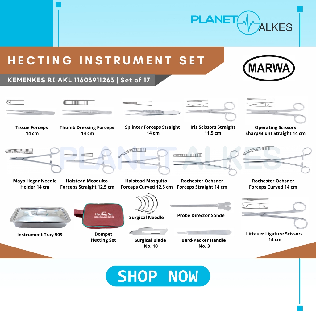 Jual Hecting Set MARWA / Heacting Instrument Set Komplit MARWA Hecting ...