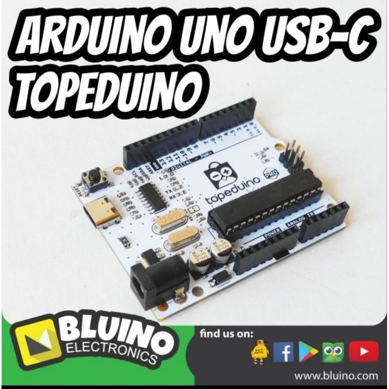 Jual Topeduino USB C - Arduino Uno R3 Atmega328 Dip CH340 USB Type C ...