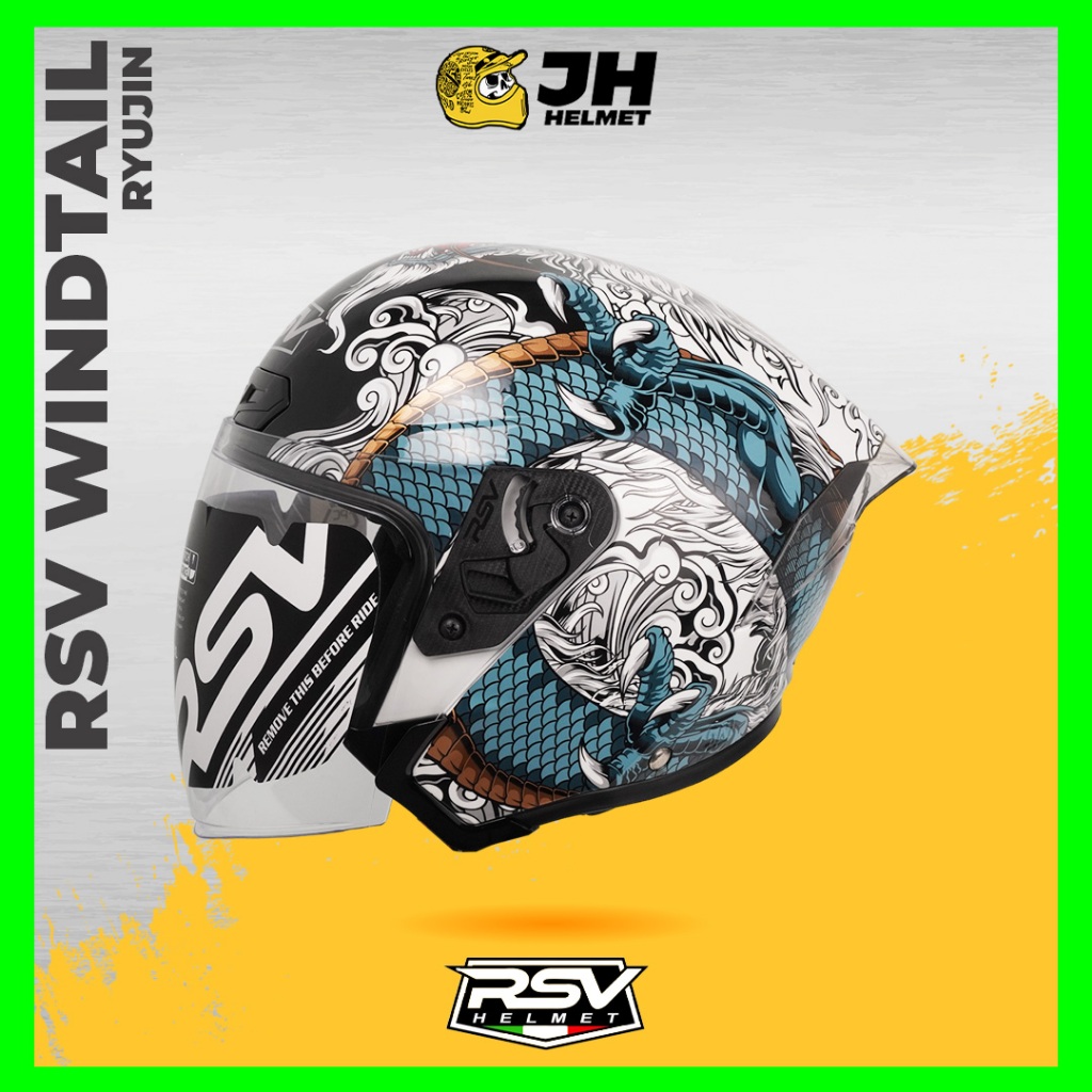 Jual Helm RSV Windtail Motif Ryujin | Helm Half Face | JUAL HELM ...