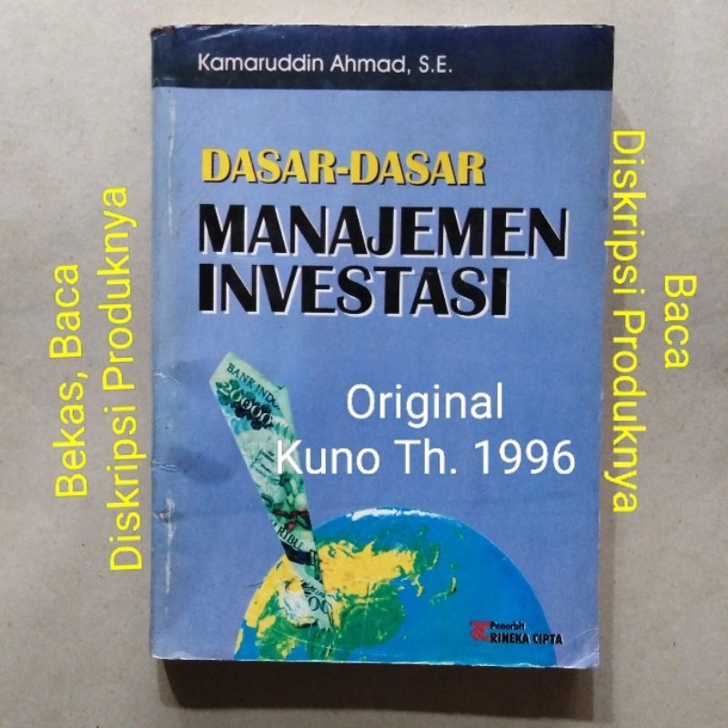 Jual Buku Dasar Dasar Manajemen Investasi Penulis Kamaruddin Ahmad S E ...