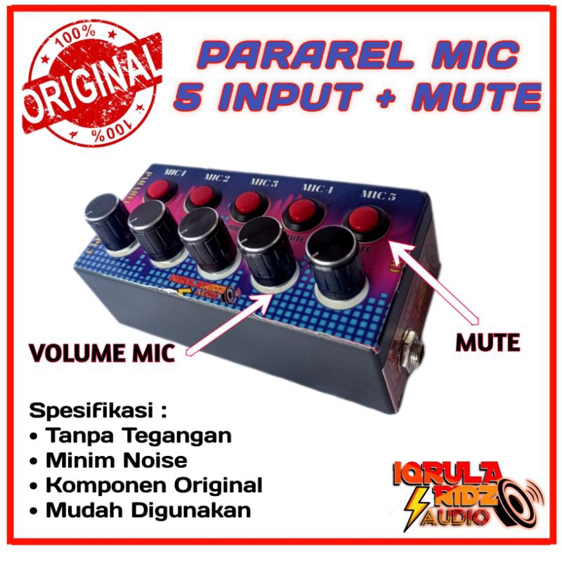 Jual PARAREL Mic 5 Input splitter mic | Shopee Indonesia
