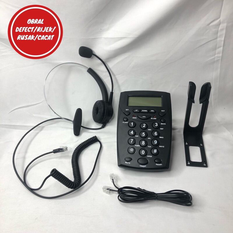 Jual [OBRAL RIJEK] Telephone Desk HT500 with Headphone Call Center