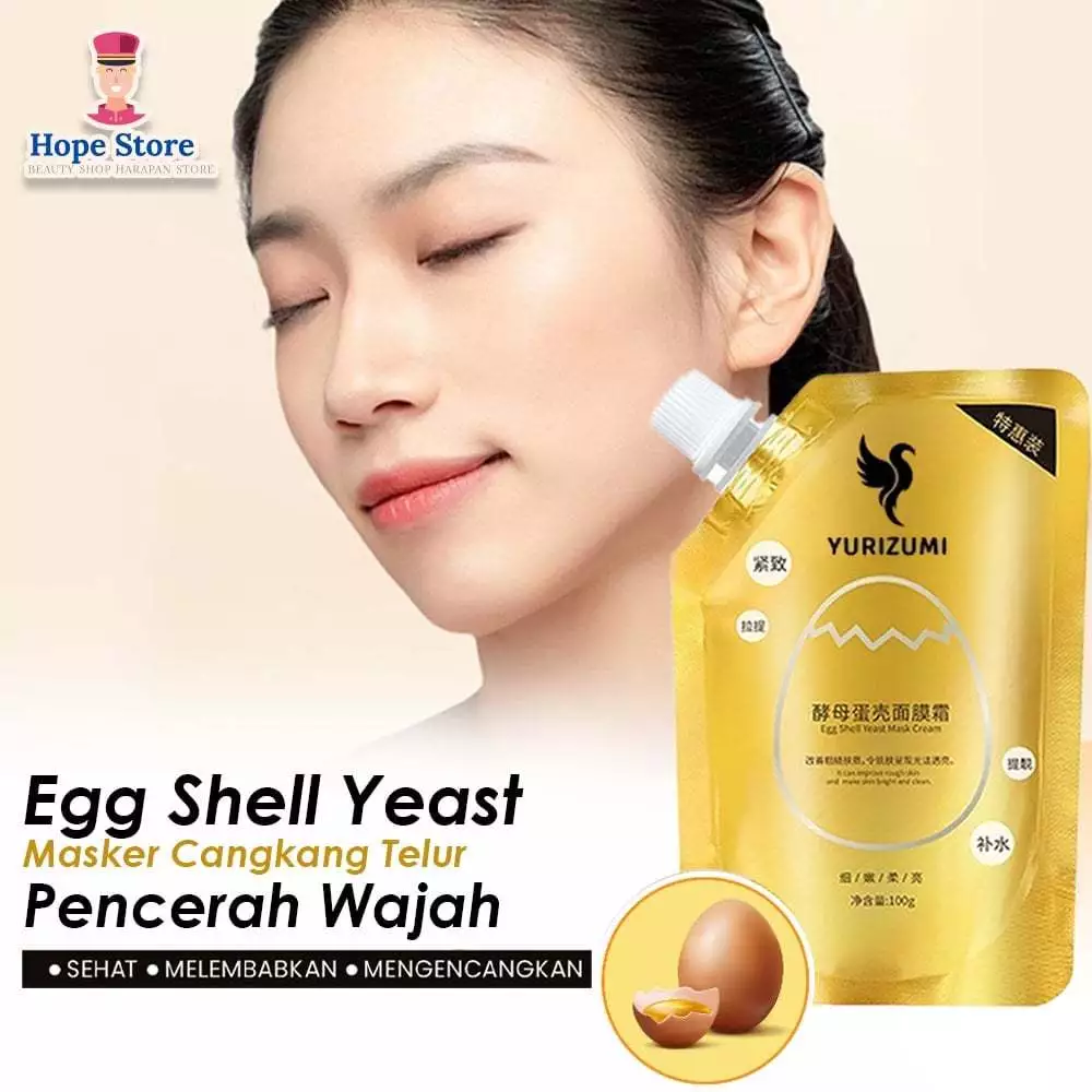 Krim Masker Kulit Telur Ragi Tanpa Bilas Pencerah & Pemutih Wajah Instan | AutoStock