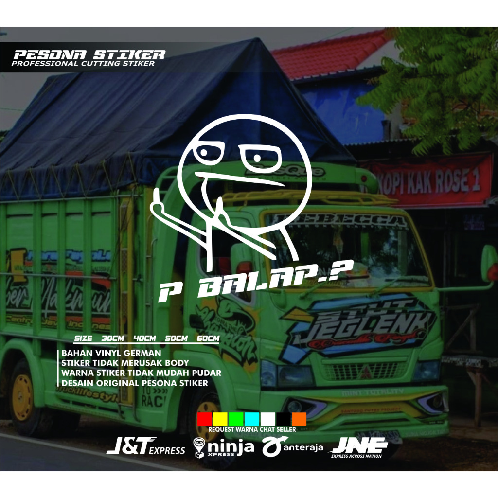 Jual STICKER CUTTING TERBARU TULISAN P BALAP SEGONDOK COCOK UNTUK KACA ...