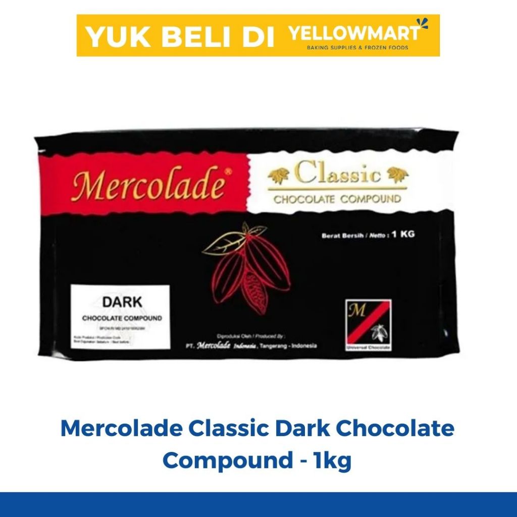 Jual Mercolade Classic Dark Chocolate Compound 1kg - Cokelat Batang ...