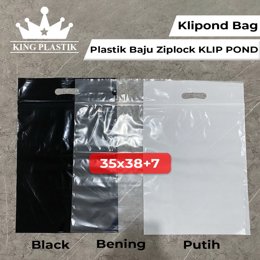 Jual Plastik Baju Ziplock Klip Pond 35x38 7 Shopee Indonesia