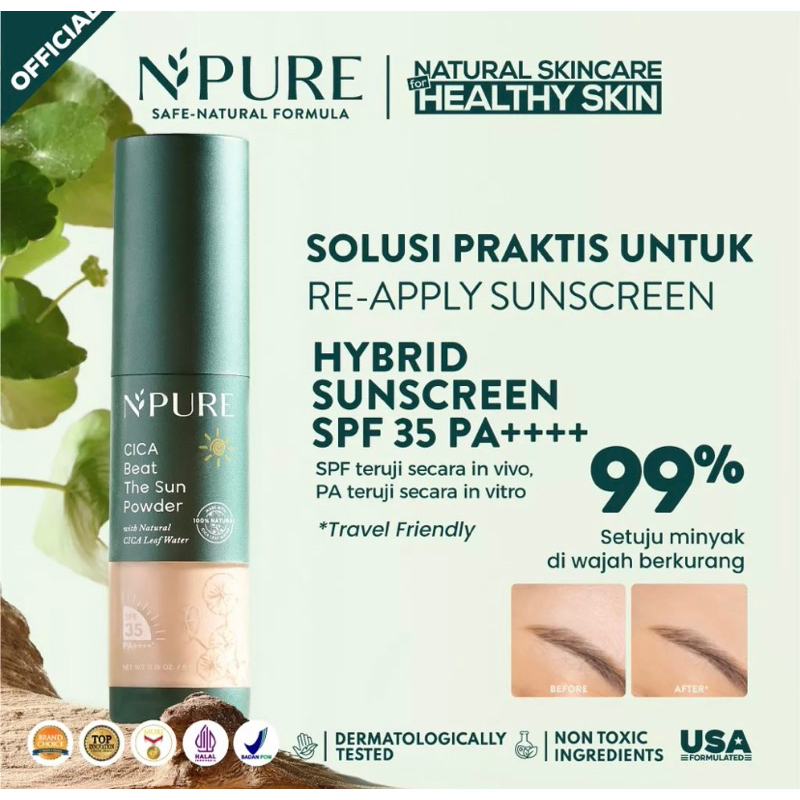 Jual (NEW) Npure Sunscreen Powder Cica Shopee Indonesia