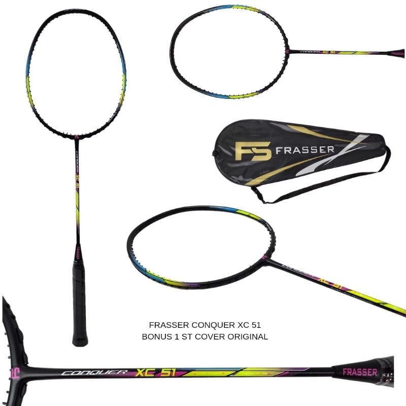 Jual Raket Badminton Conquer X Series Frasser ORI (FREE TAS) | Shopee ...