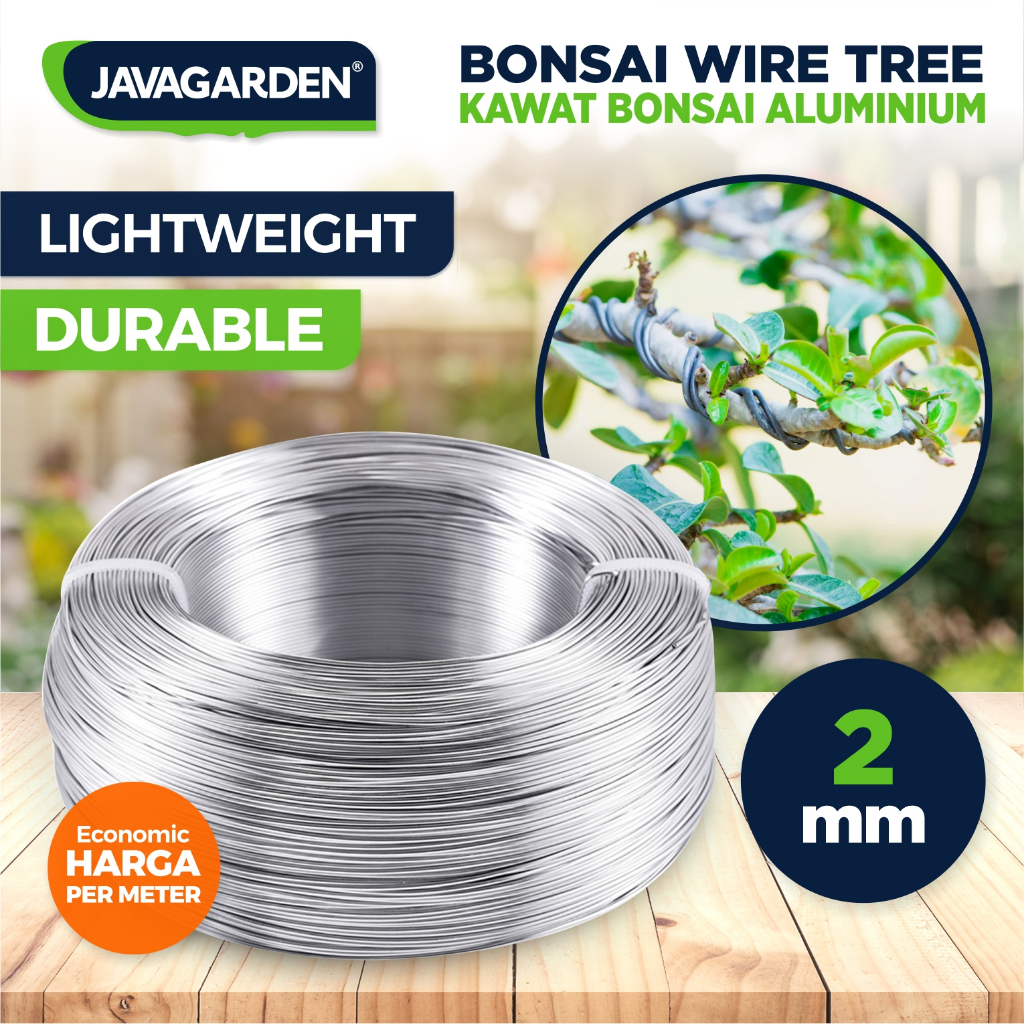 Jual JAVAGARDEN Kawat Bonsai Aluminium Ecer Harga Per Meter Diameter 2mm Putih Shopee Indonesia