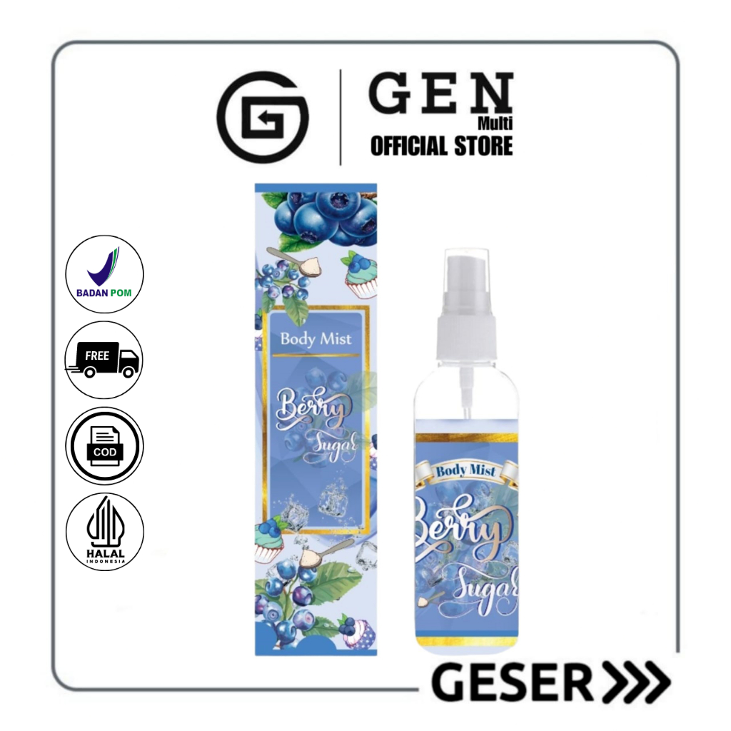 Jual GEN - [BPOM] Parfum Body Mist Berry Sugar 100ml Premium / Parfum ...