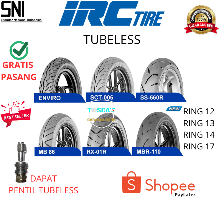 harga ban motor irc ring 17 tubeless