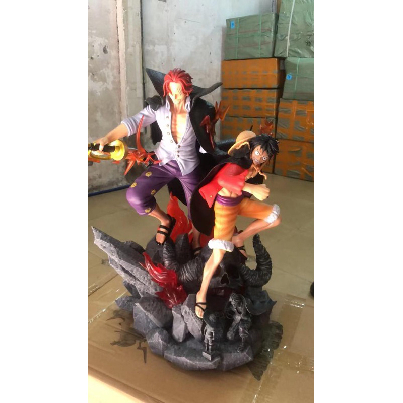 Jual action figure diorama one piece luffy dan shanks besar 52 cm