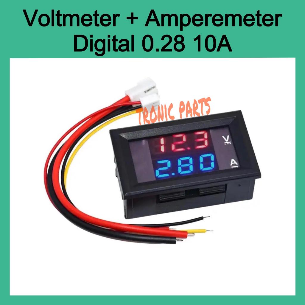 Jual Dual Voltmeter Amperemeter DC Digital LED 0.28 100V 10A Combo ...