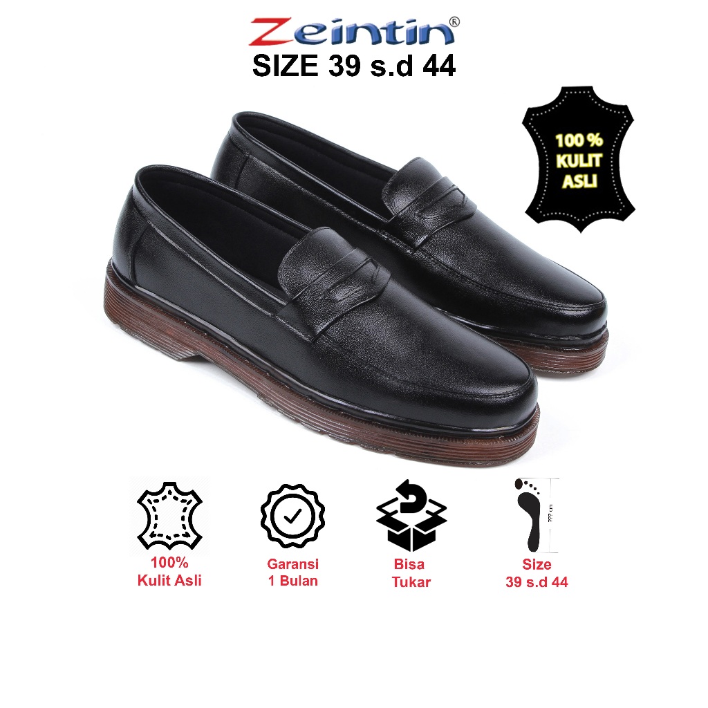 Jual Zeintin Sepatu Pantofel Dockmart Hitam Pria Sepatu Wisuda Bahan