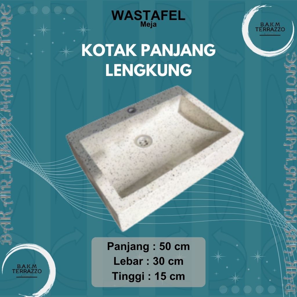Jual BAKM TERRAZZO WASTAFEL TIPE MEJA KOTAK PANJANG | WASTAFEL TOILET ...