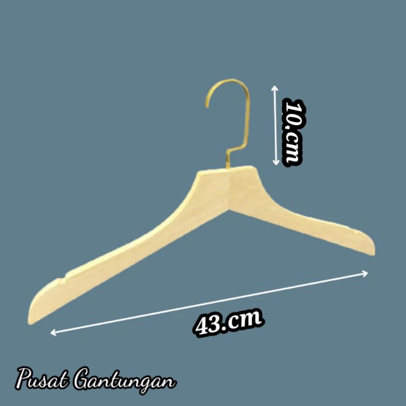 Jual Hanger Kayu Hook Gold Gepeng Model Korea ( 1 PCS ) Shopee Indonesia
