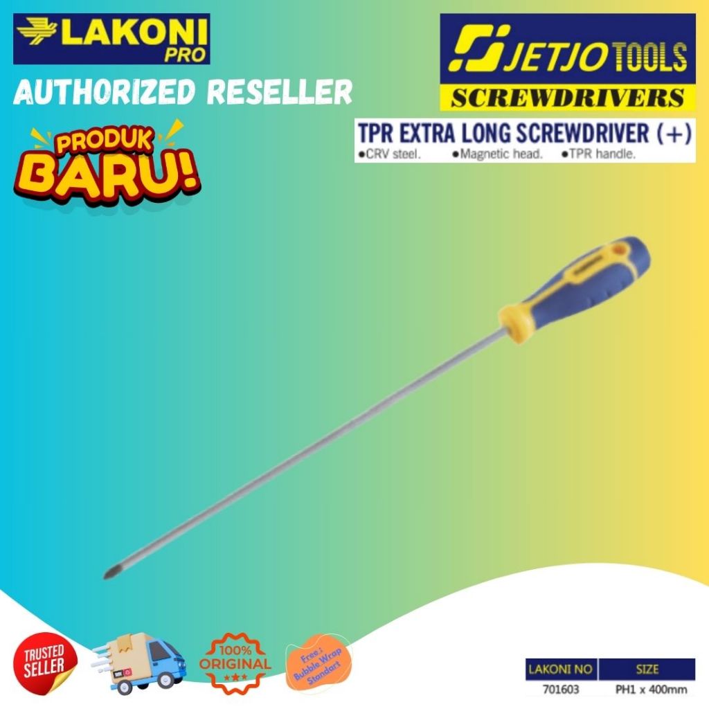 Jual Lakoni Pro Jetjo Tools Obeng Panjang (+) Extra Long Screwdriver ...