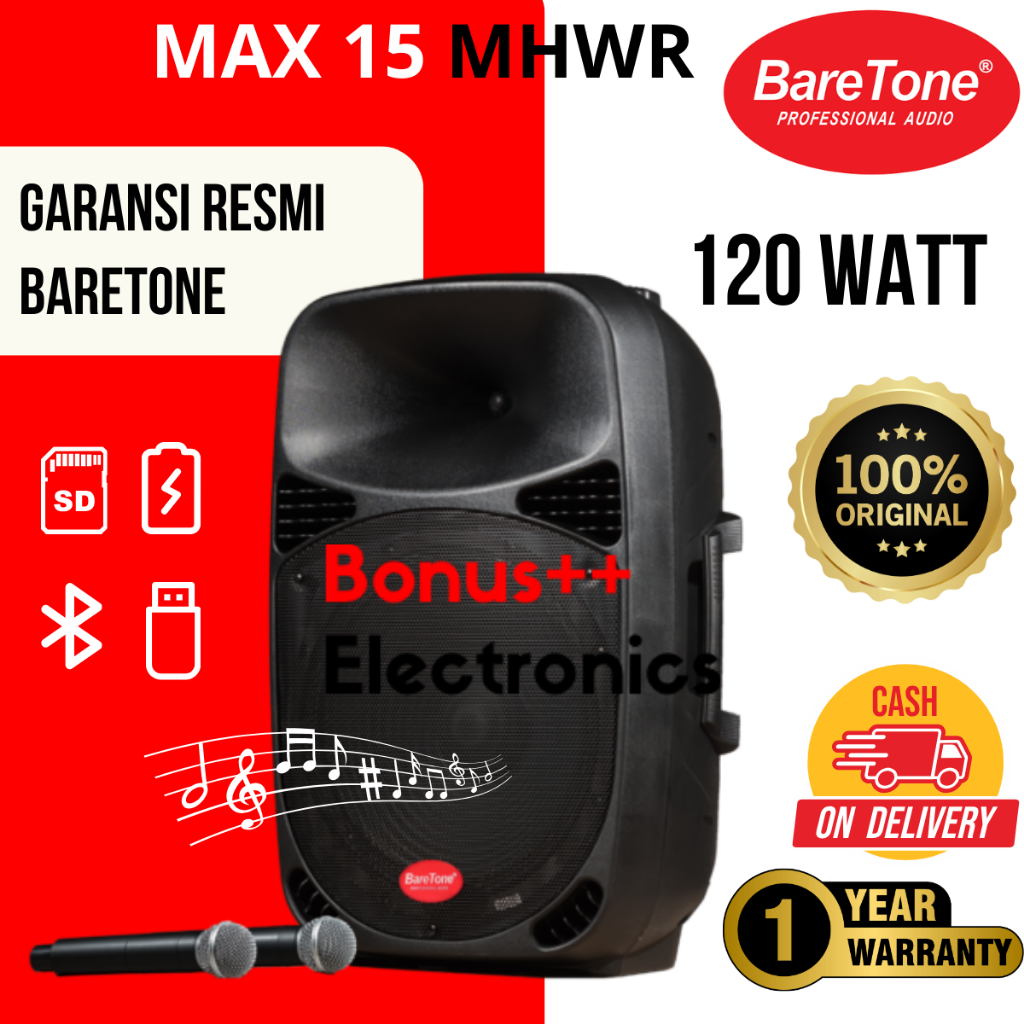 Jual Baretone Max 15 Mhwr Speaker Portable 15inch 15 15in Max15mhwr 15mhwr Shopee Indonesia