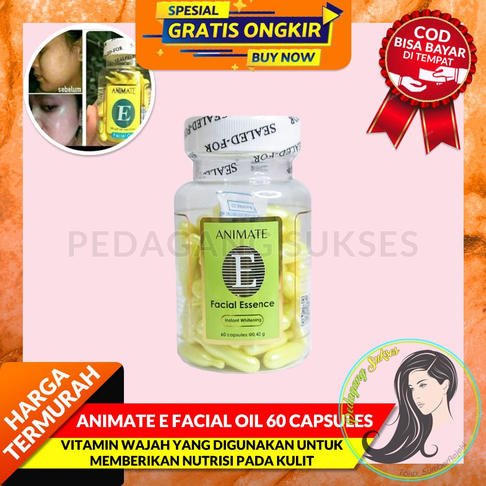 Jual SERUM ANIMATE FACIAL OIL 60 Softgel Capsules Animate Vitamin E