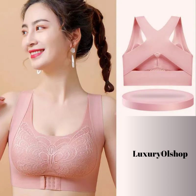 Jual LuxuryOlshop LO Bra Sport Seamless Tanpa Kawat Non Kait Punggung Tali Silang Bra