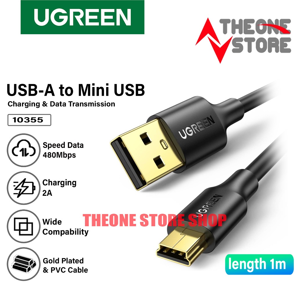 Ugreen Cable USB 2.0 to Mini USB 5 Pin 1M