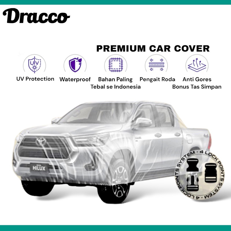 DRACCO sarung mobil toyota hilux transparan tebal waterproof car cover free tas simpan