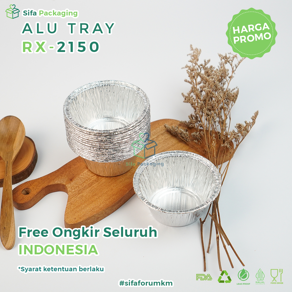 Jual Alumunium Foil Cup RX 2150 Aluminium Tray Zupa zupa Pie Roti Mini ...