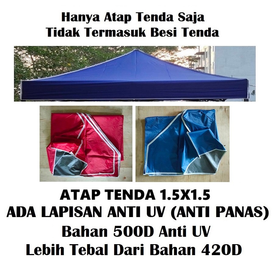 Jual Terpal Atap Tenda Ukuran 1.5x1.5 Anti Panas (Bahan Polyester 500D ...