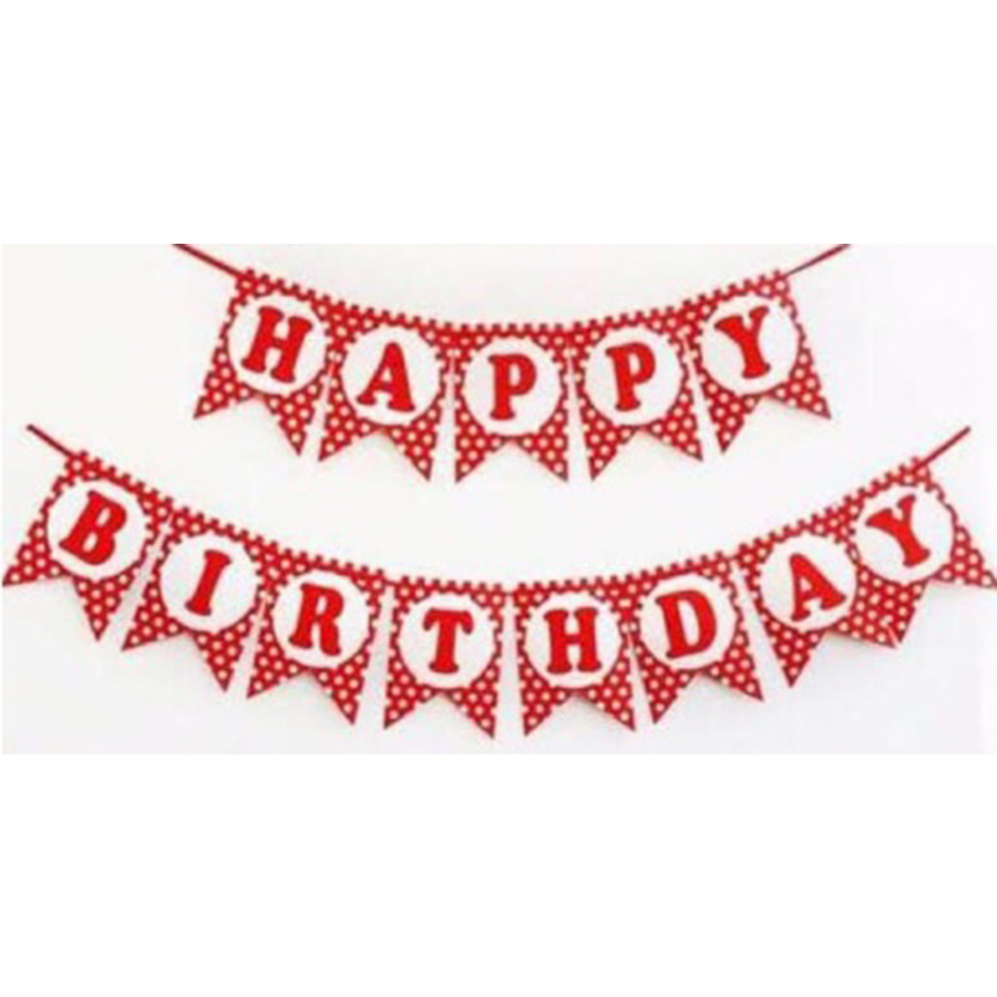 Jual Banner Ulang Tahun Polkadot Bunting Flag Banner Bendera Ultah Happy Birthday Shopee 7310