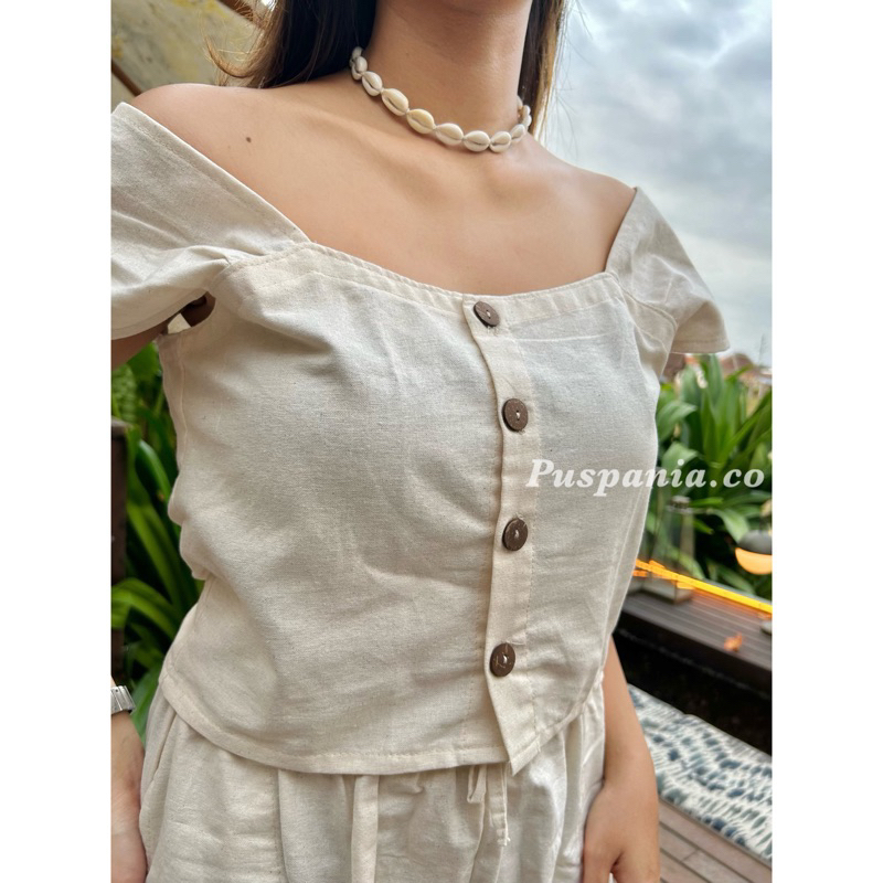 Jual CROP TOP LINEN SABRINA Shopee Indonesia