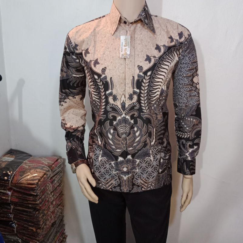 Jual kemeja batik halus motif mahkota moca aleksanderr original arta ...