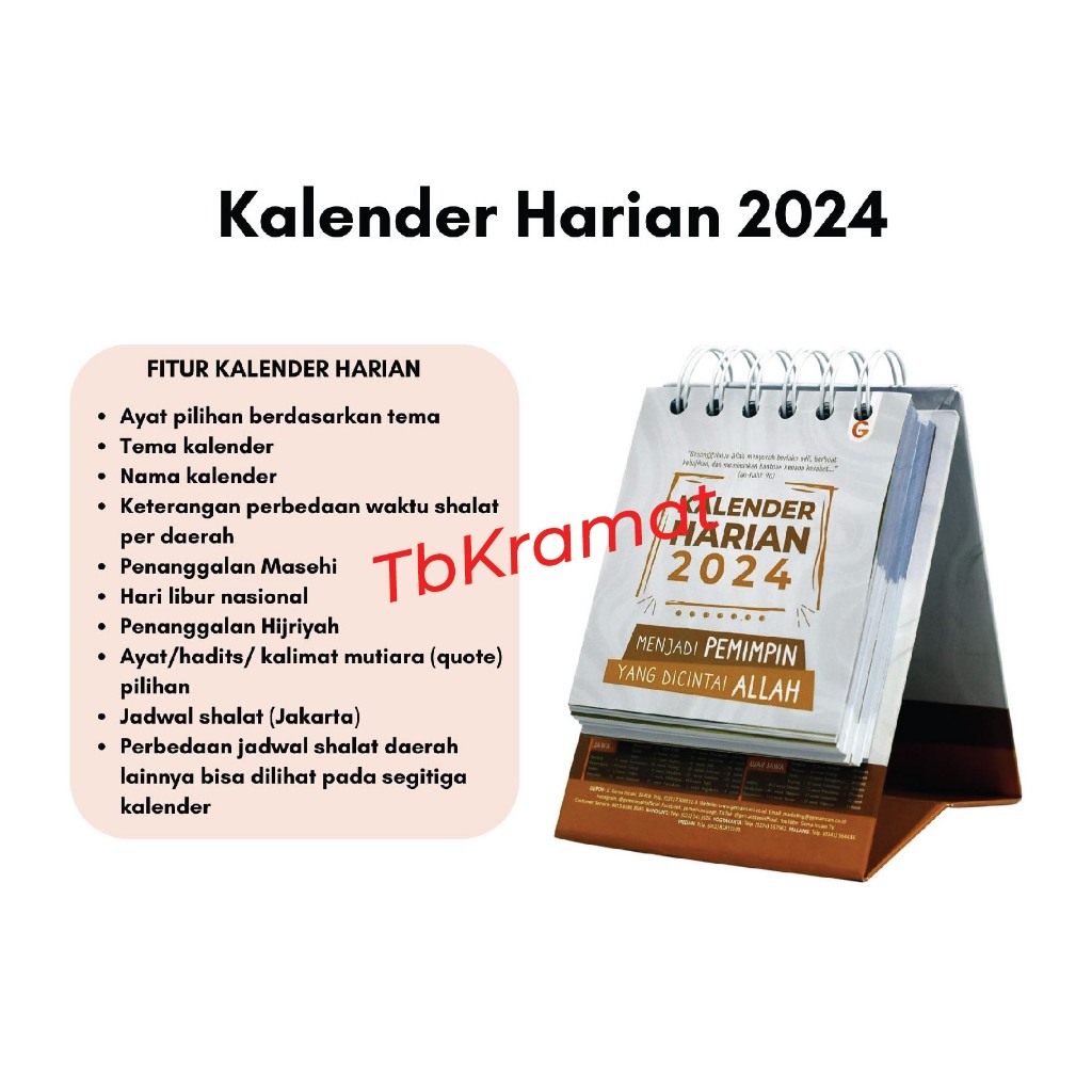 Jual Kalender Harian Muslim 2024 Kertas Art Paper - Gema Insani Press 