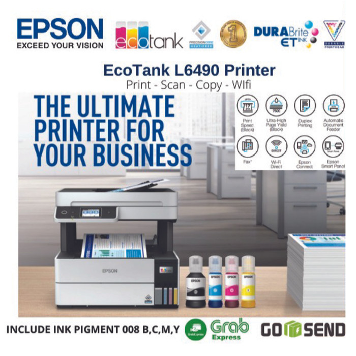 Jual PRINTER EPSON L6490 A4 COLOR MULTI function ; WIFI, DUPLEX , ADF