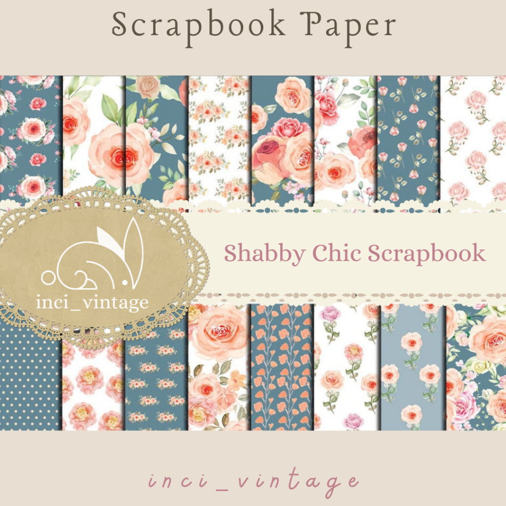 Jual Scrapbook Paper Kertas Scrapbook Tebal Murah Satuan Craft Paper Mini Shabby Vintage 