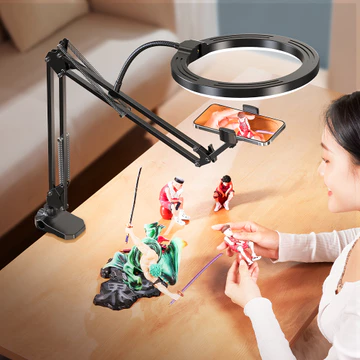 JOPREE F1A LED Ring Light Dudukan Meja Tripod Stand Smartphone For Video Makeup Food Selfie