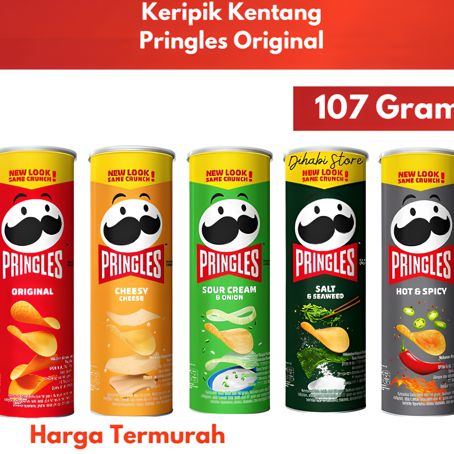 Jual Harga Termurah Pringles Potato Crisps 107 Gram Original , Cheesy ...