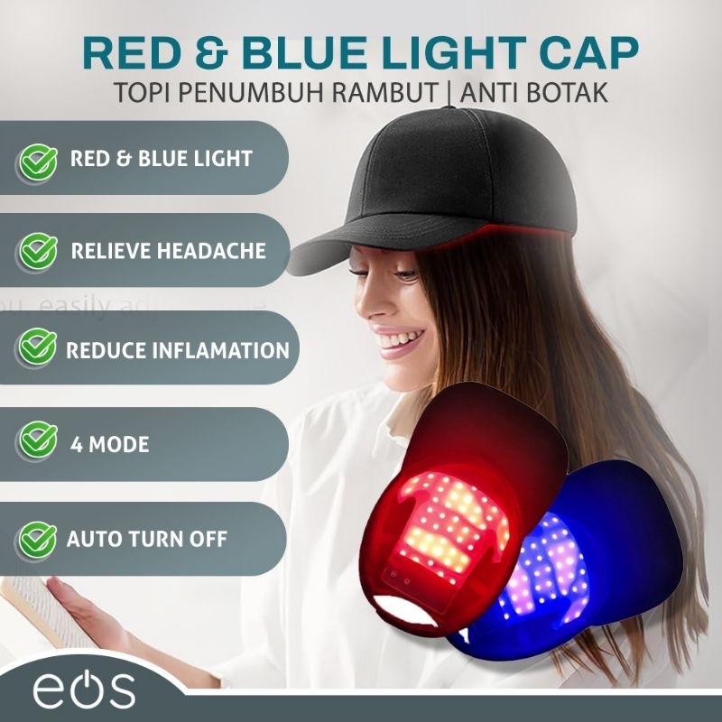 Jual Red and Blue light cap hat topi penumbuh rambut LED light theraphy ...
