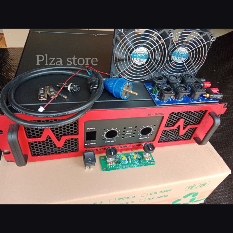 Jual Bok Power Amplifier Tipe N9000 Merah Lengkap Aksesoris Ukuran 3U ...