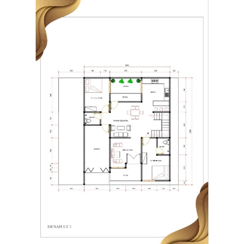 Jual DENAH RUMAH TINGGAL 2D TEMURAH !!! Jasa Desain Denah Rumah, Ruko ...