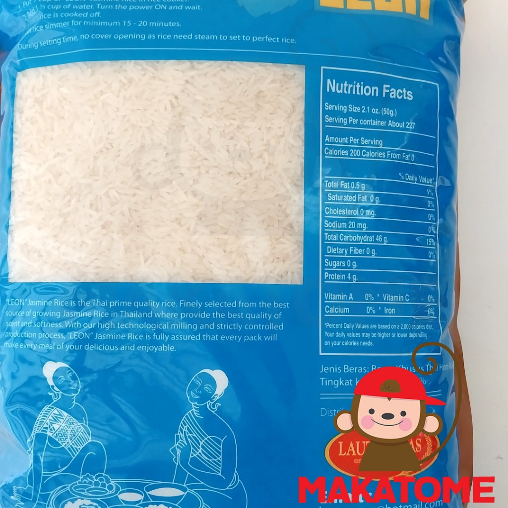 Jual Leon Thai Jasmine Rice 5kg beras thailand 5 kg Premium longgrain ...
