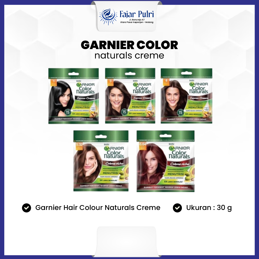 Jual Garnier Hair Colour Naturals Creme 30 Gram Sachet Pewarna Cat