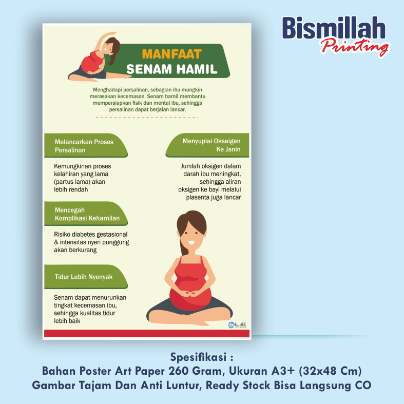 Jual Poster Kebidanan Manfaat Senam Hamil Shopee Indonesia