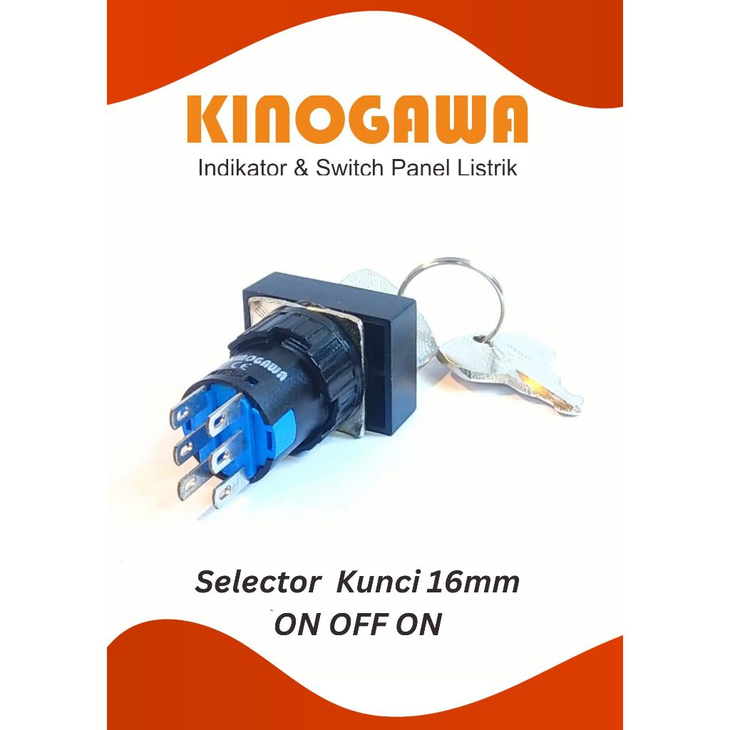 Jual KINOGAWA Selector Switch Key 16mm 3Posisi Persegi Panjang Saklar ...